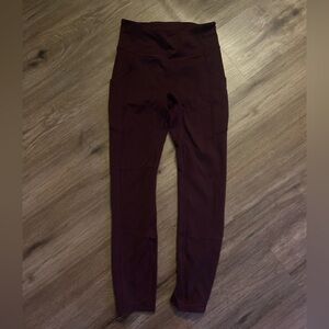 Worn a few times, no tag, either size 2 or 4, burgundy color